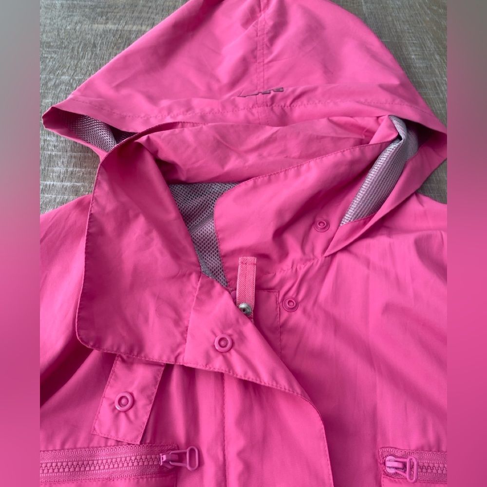 Bebe Sport Relaxed-Fit Hooded Jacket Pink Womens L Large Lightweight Windbreaker - Picture 4 of 13